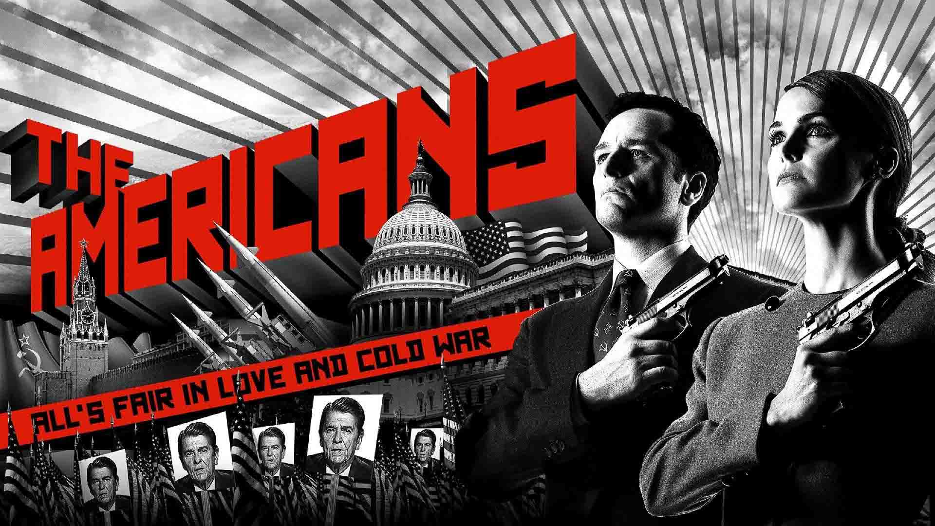 The Americans is an American period spy thriller television series created by Joe Weisberg for the FX television network. Set in the 1980s during the Cold War, it is the story of Elizabeth (Keri Russell) and Philip Jennings (Matthew Rhys), two Soviet KGB officers posing as an American married couple living in the Virginia suburbs of Washington, D.C., with their children Paige (Holly Taylor) and Henry (Keidrich Sellati). Their neighbor Stan Beeman (Noah Emmerich) is an FBI agent working in counterintelligence.[1][2] Season 1 begins shortly after the inauguration of President Ronald Reagan in January 1981, and Season 6 ends in December 1987, shortly before the Intermediate-Range Nuclear Forces Treaty is signed.Wikipedia